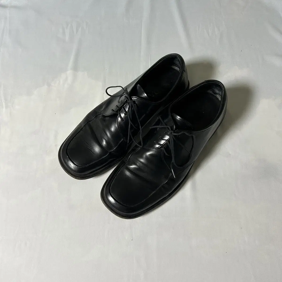 Prada square toe derby shoes